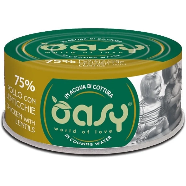 Oasy More Love Pollo con Lenticchie Umido Gatto 70 Gr