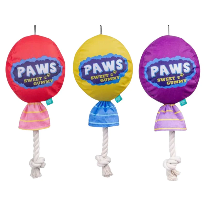 LEOPET Gioco Lollypop Squeak in Tessuto e Corda 29 cm