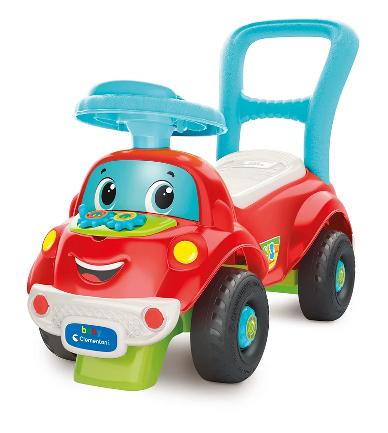 Baby Clementoni - Nicolò Go Go 3 in 1, Macchinina Bambino 1 Anno, Gioco Prima Infanzia Primi Passi, Cavalcabile e Centro Attività Italiano e Inglese, Stimola Motilità e Curiosità, Made in Italy, 17747