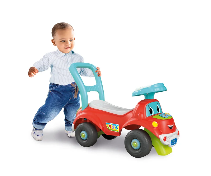 Baby Clementoni - Nicolò Go Go 3 in 1, Macchinina Bambino 1 Anno, Gioco Prima Infanzia Primi Passi, Cavalcabile e Centro Attività Italiano e Inglese, Stimola Motilità e Curiosità, Made in Italy, 17747