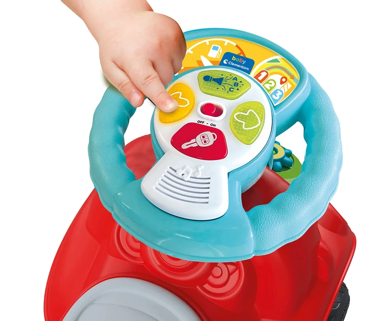 Baby Clementoni - Nicolò Go Go 3 in 1, Macchinina Bambino 1 Anno, Gioco Prima Infanzia Primi Passi, Cavalcabile e Centro Attività Italiano e Inglese, Stimola Motilità e Curiosità, Made in Italy, 17747
