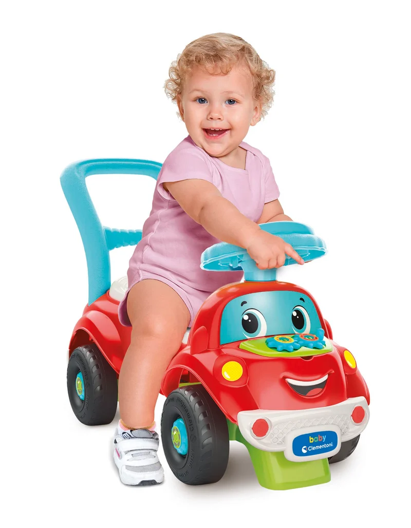 Baby Clementoni - Nicolò Go Go 3 in 1, Macchinina Bambino 1 Anno, Gioco Prima Infanzia Primi Passi, Cavalcabile e Centro Attività Italiano e Inglese, Stimola Motilità e Curiosità, Made in Italy, 17747