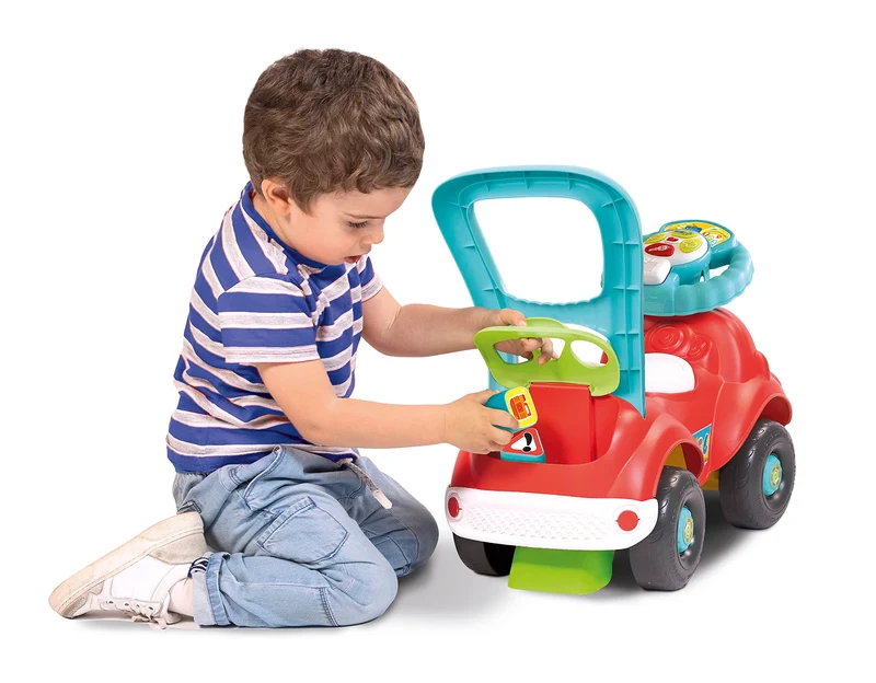 Baby Clementoni - Nicolò Go Go 3 in 1, Macchinina Bambino 1 Anno, Gioco Prima Infanzia Primi Passi, Cavalcabile e Centro Attività Italiano e Inglese, Stimola Motilità e Curiosità, Made in Italy, 17747