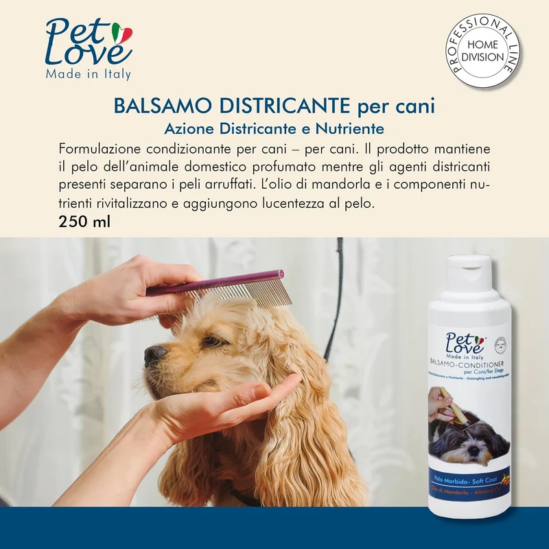 Pet Love Balsamo Profumato Districante Scioglinodi per Cani – Azione Districante e Nutriente – 250 ml