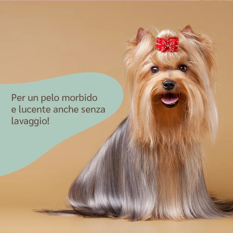 amusi Balsamo Cani Pelo Lungo Spray Sciogli Nodi Pelo Cane 250ml - Made in Italy, Formula Ipollergenica, Lucida, Condiziona, Nutre, Effetto Antistatico, Balsamo per Cani Spray, Districante Pelo Cane