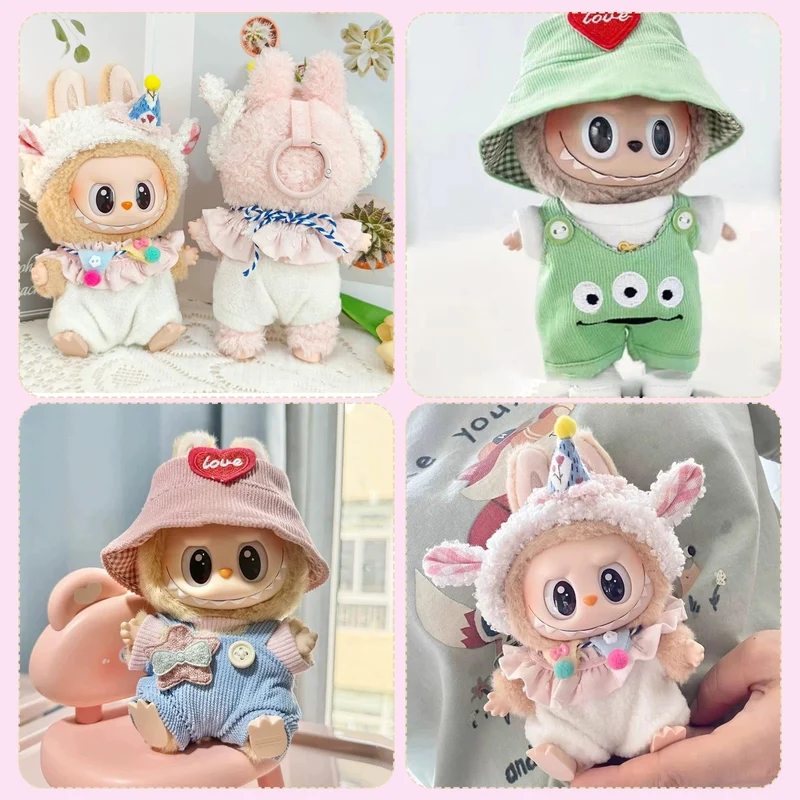 May Huang Vestiti per bambole di peluche da 17 cm per Labubu (H)