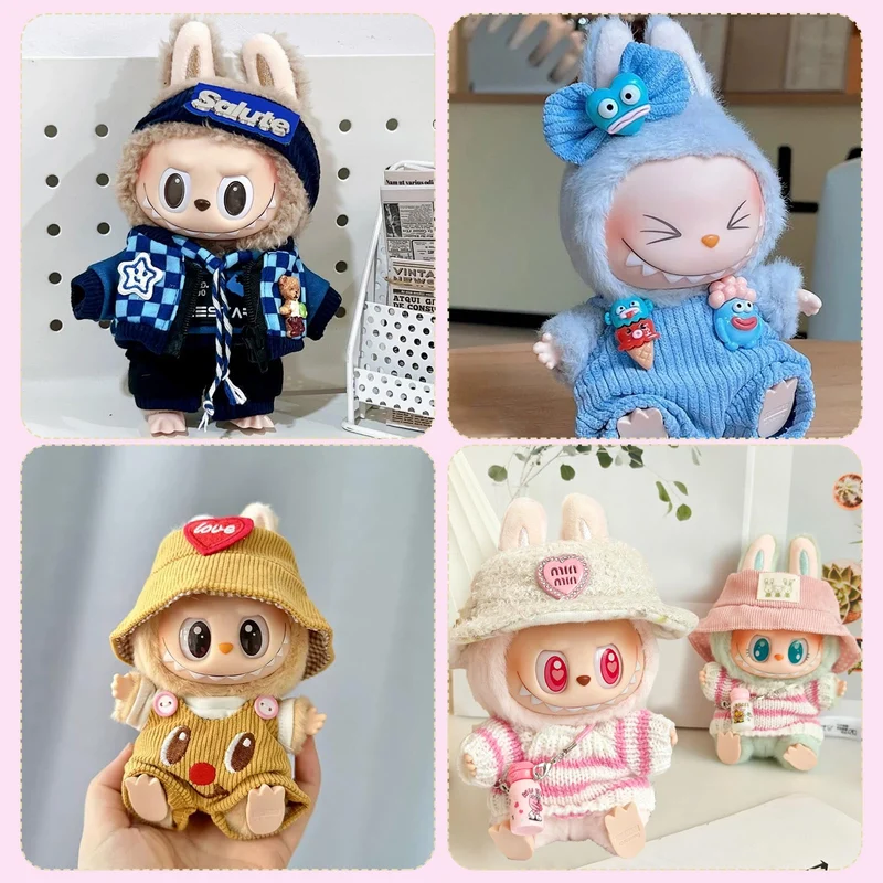 May Huang Vestiti per bambole di peluche da 17 cm per Labubu (H)