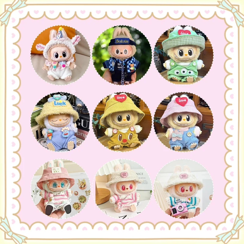 May Huang Vestiti per bambole di peluche da 17 cm per Labubu (H)