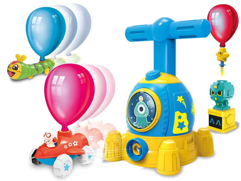 Teorema 67288 - Giocattolo Gonfia Palloncini per auto, Gonfia e Lancia il palloncino, con 12 Palloncini inclusi, Auto alimentate a palloncino, con Accessori da far muovere con i palloncini