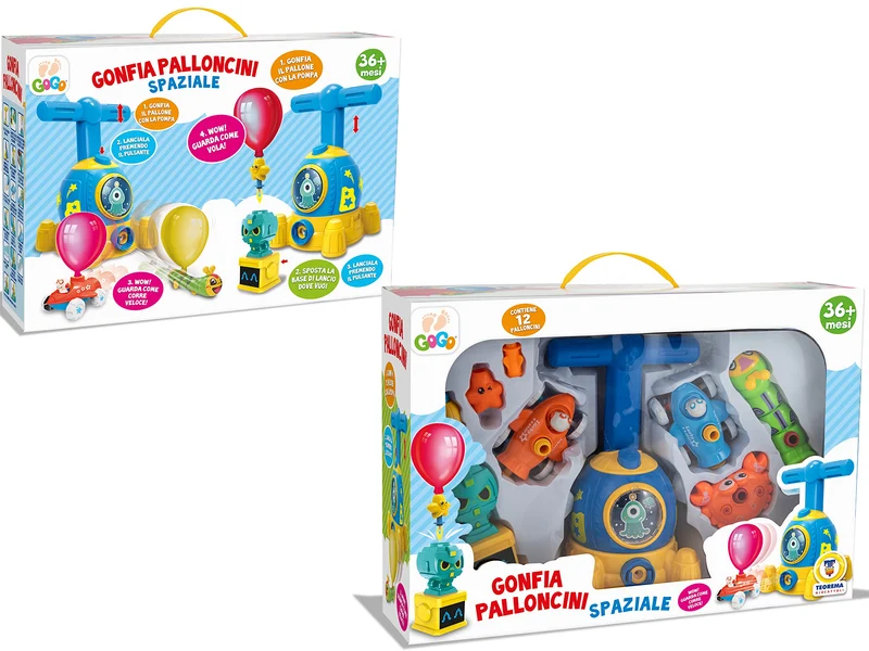 Teorema 67288 - Giocattolo Gonfia Palloncini per auto, Gonfia e Lancia il palloncino, con 12 Palloncini inclusi, Auto alimentate a palloncino, con Accessori da far muovere con i palloncini