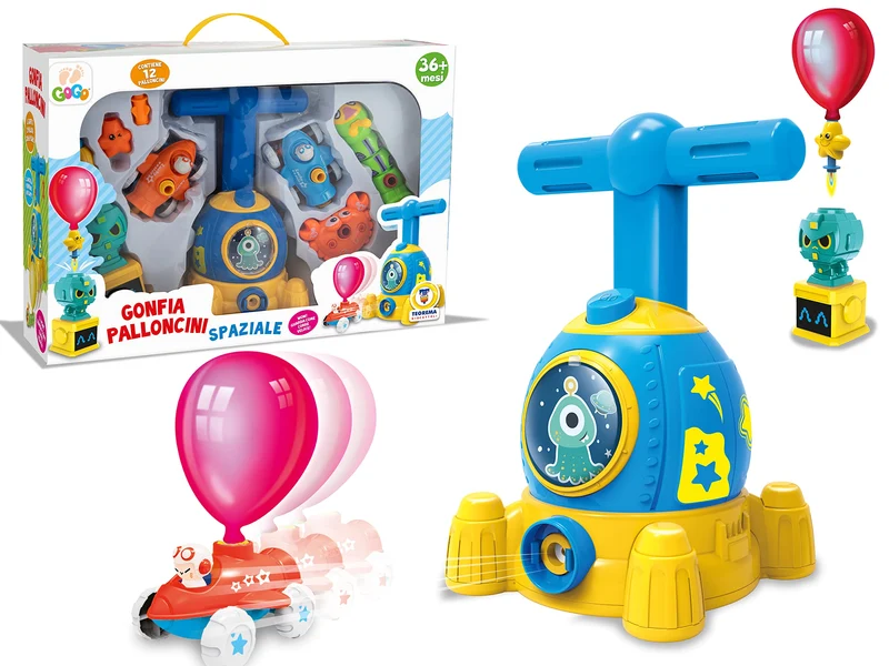 Teorema 67288 - Giocattolo Gonfia Palloncini per auto, Gonfia e Lancia il palloncino, con 12 Palloncini inclusi, Auto alimentate a palloncino, con Accessori da far muovere con i palloncini