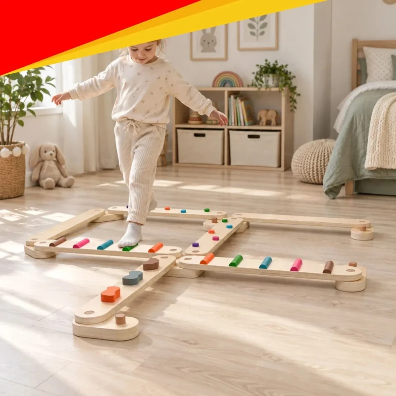 trave equilibrio montessori per bambini percorso sviluppo motorio e sensoriale