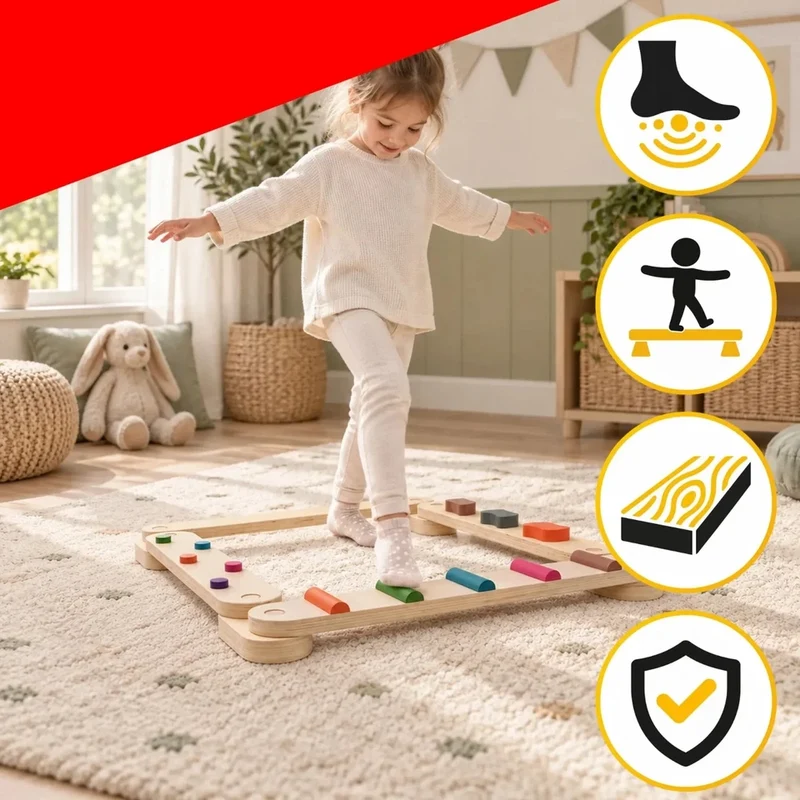 trave equilibrio montessori per bambini percorso sviluppo motorio e sensoriale