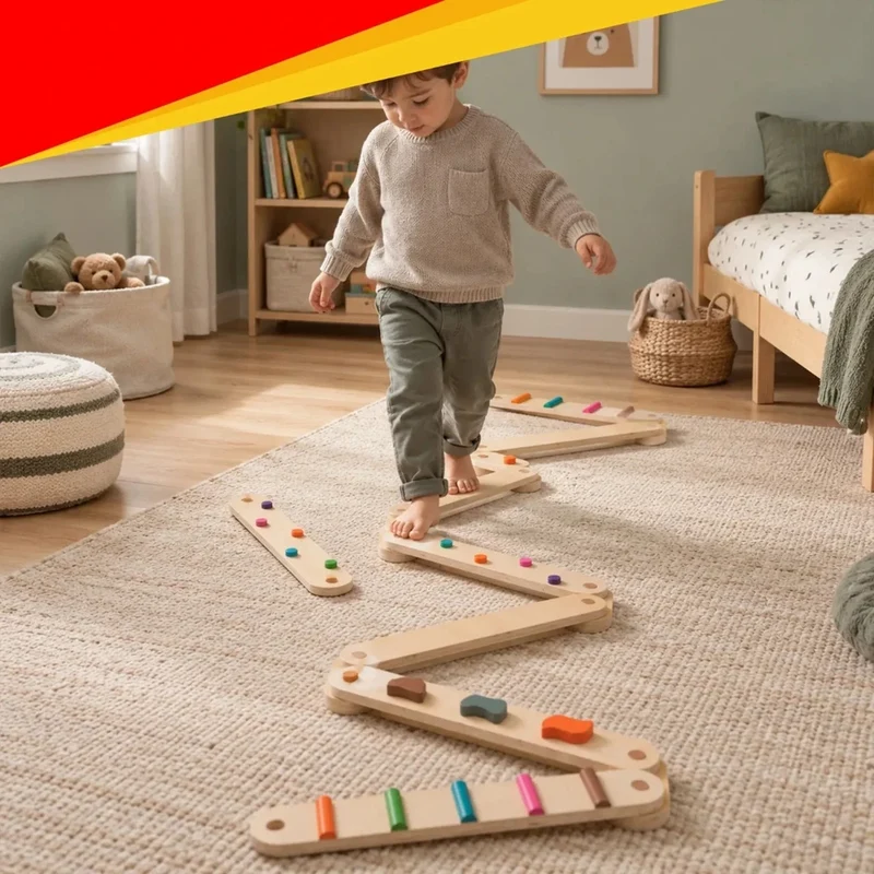 trave equilibrio montessori per bambini percorso sviluppo motorio e sensoriale