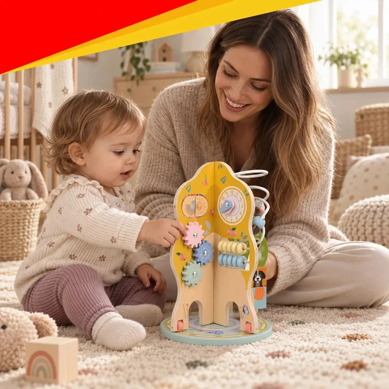Giochi Montessori Giocattolo in legno Multiattività per bambini albero educativo