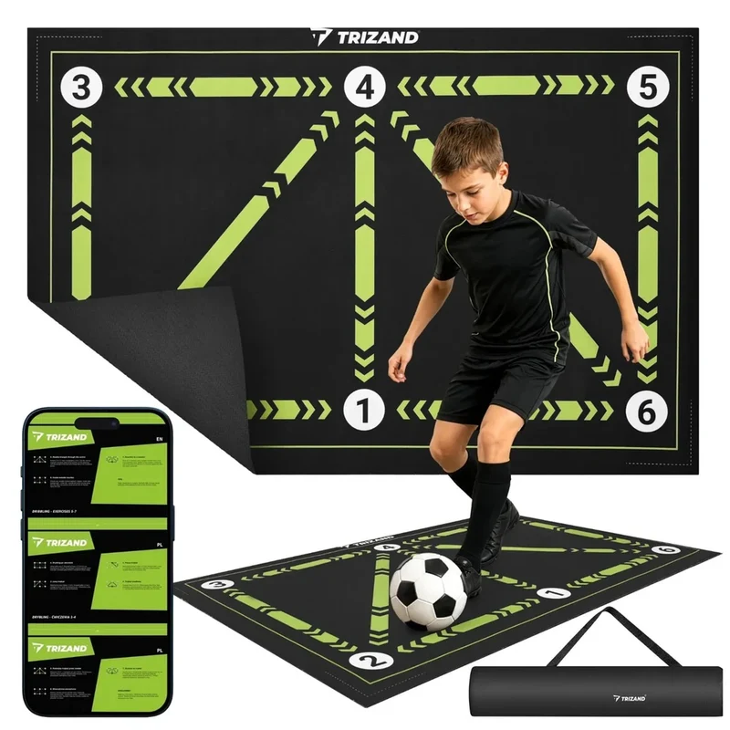 Tappeto Allenamento Calcio 60x90 Tappetino Dribbling Controllo + Pallone e sacca