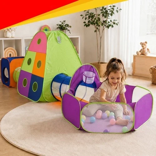 Tenda da gioco 5 in 1 Area gioco interni esterni per bambini pop-up+ tunnel, casetta