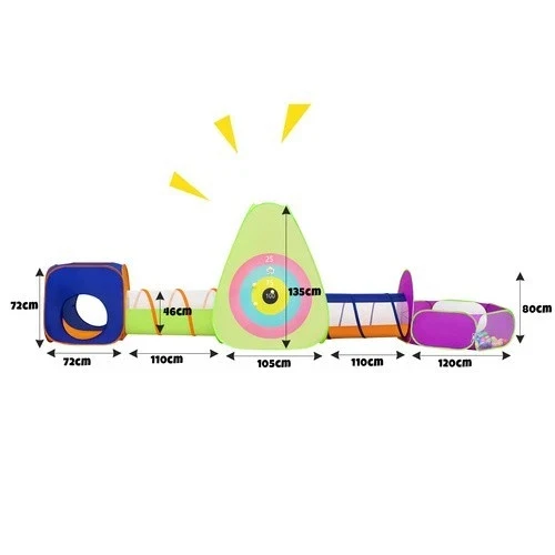 Tenda da gioco 5 in 1 Area gioco interni esterni per bambini pop-up+ tunnel, casetta