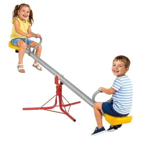 Altalena da giardino per bambini, 2 in 1, in metallo, per esterni, con pendolo a 360°