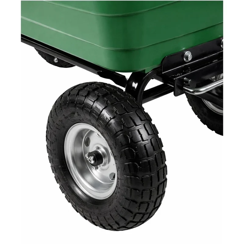 Carrello da giardino con pianale ribaltabile rimovibile, colore verde