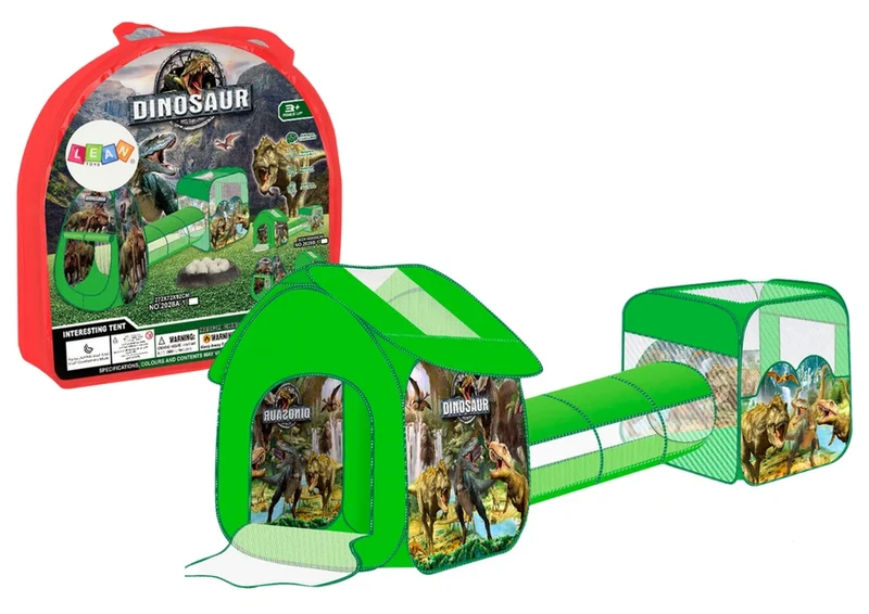 Parco giochi per bambini 3 in 1: tenda, casetta, piscina, dinosauri