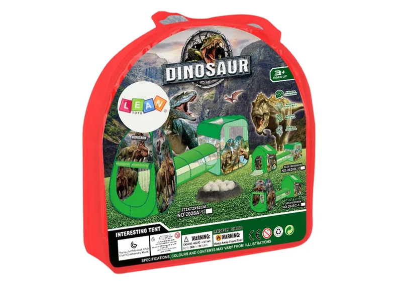 Parco giochi per bambini 3 in 1: tenda, casetta, piscina, dinosauri