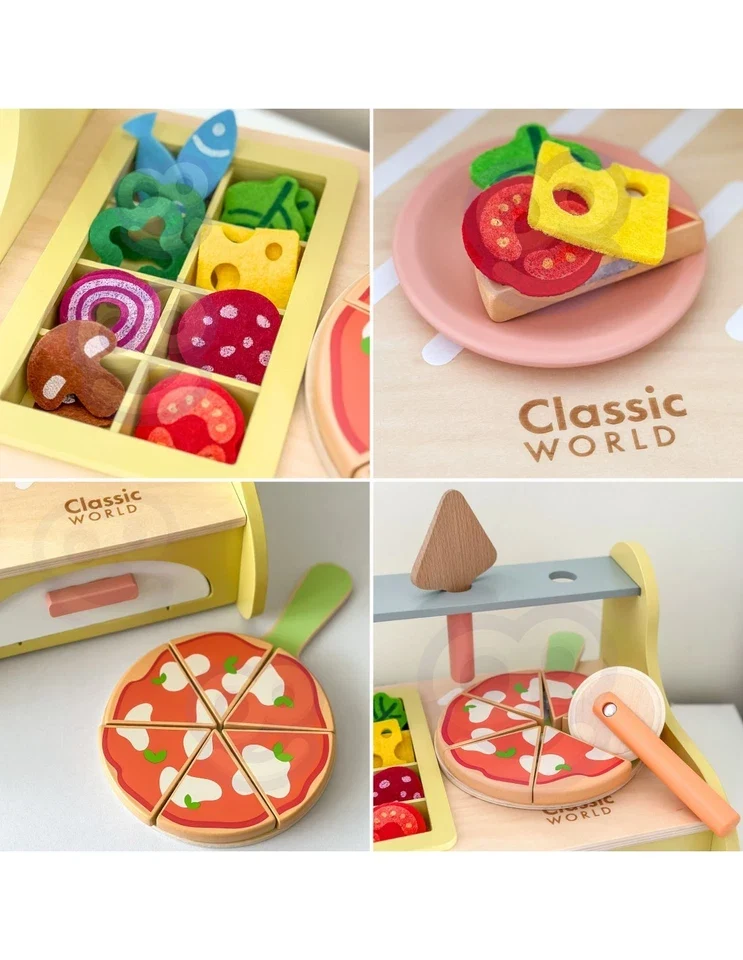 Forno della pizza giocattolo per bambin, gioco chef pizzaiolo
