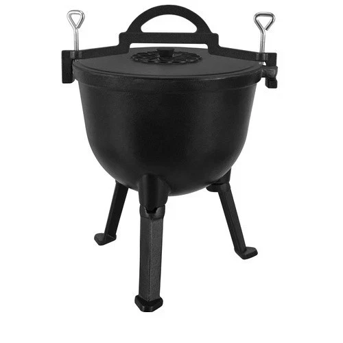 Calderone Pentolone in ghisa Dutch Oven Pentola da campeggio, pesca, caccia ecc. per fuoco