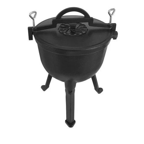 Calderone Pentolone in ghisa Dutch Oven Pentola da campeggio, pesca, caccia ecc. per fuoco