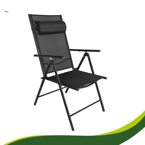Sedie da giardino set 2 sedie nere pieghevoli