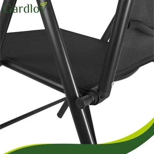 Sedie da giardino set 2 sedie nere pieghevoli