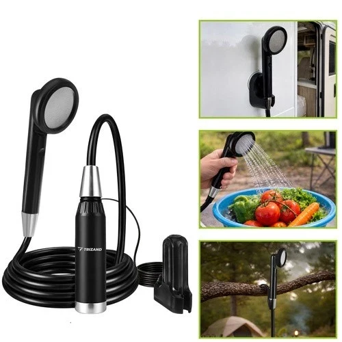 Doccia portatile da campeggio con pompa da 2200 mAh, wireless USB, impermeabile