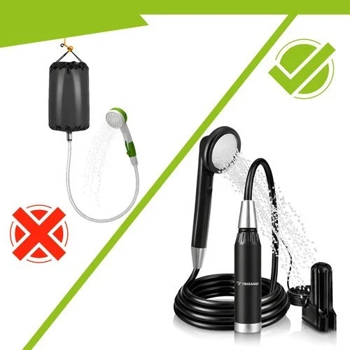 Doccia portatile da campeggio con pompa da 2200 mAh, wireless USB, impermeabile
