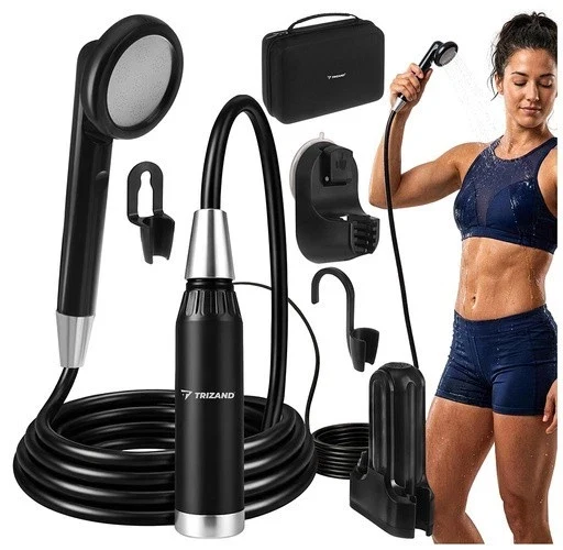 Doccia portatile da campeggio con pompa da 2200 mAh, wireless USB, impermeabile