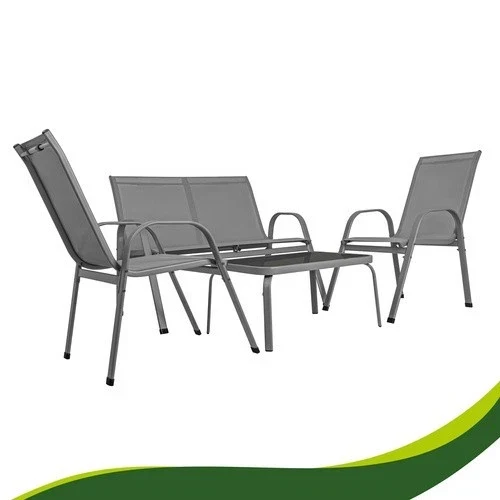 SET mobili DA GIARDINO TERRAZZO 4 POSTI sedie tavolo panca divano in acciaio