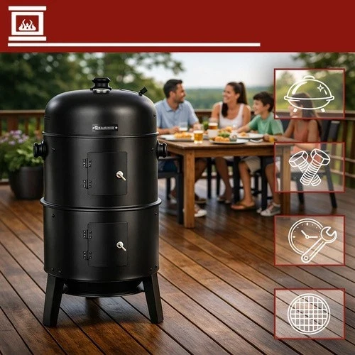 Barbecue da giardino con copertura 44x80x42cm