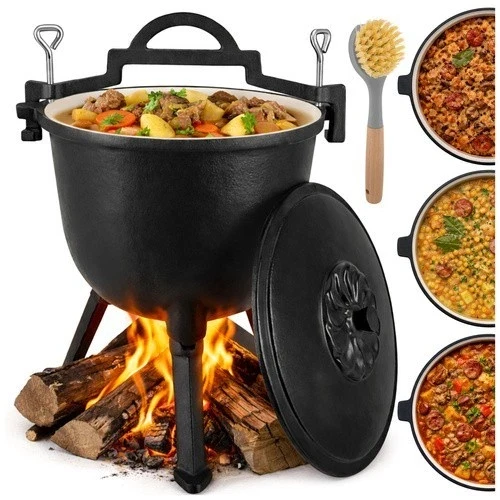 Calderone da caccia Pentolone in ghisa Dutch Oven Pentola da campeggio per fuoco