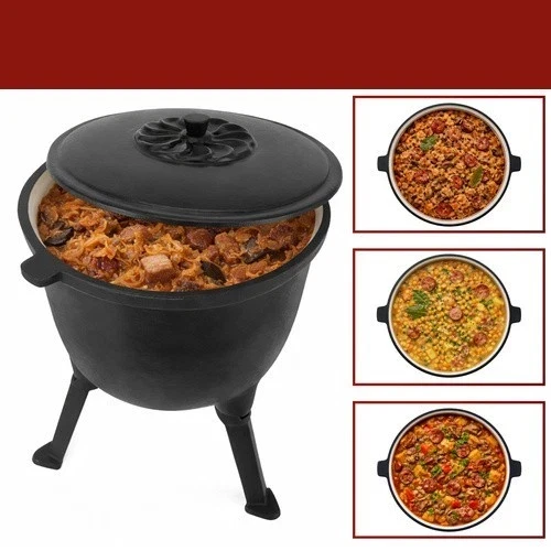 Calderone da caccia Pentolone in ghisa Dutch Oven Pentola da campeggio per fuoco