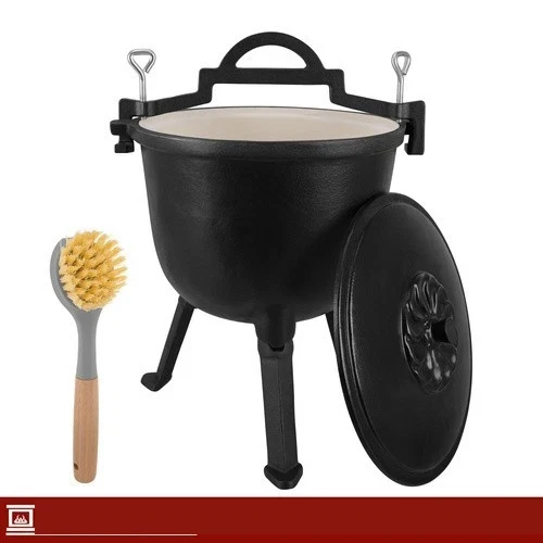 Calderone da caccia Pentolone in ghisa Dutch Oven Pentola da campeggio per fuoco