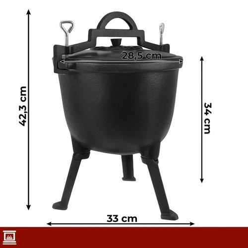 Calderone da caccia Pentolone in ghisa Dutch Oven Pentola da campeggio per fuoco