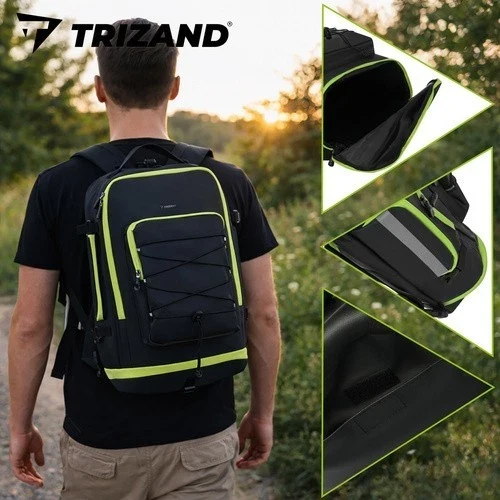 Borsa da bici impermeabile da 65 litri, zaino 3 in 1