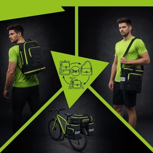 Borsa da bici impermeabile da 65 litri, zaino 3 in 1