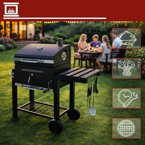 Grande barbecue a carbonella da giardino+ accessori