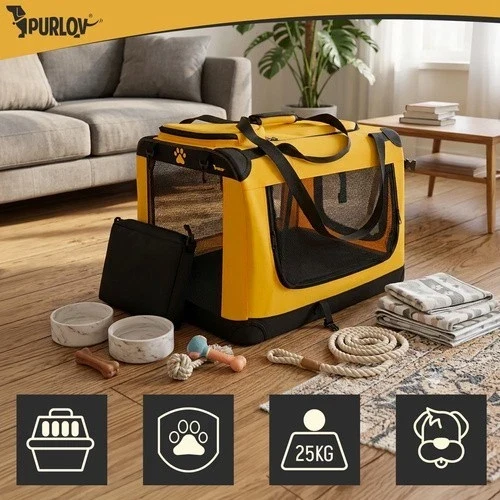 Trasportino per cani e gatti pieghevole, borsa per il trasporto, box per auto