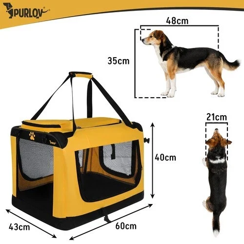 Trasportino per cani e gatti pieghevole, borsa per il trasporto, box per auto