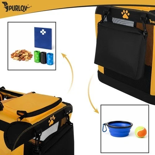 Trasportino per cani e gatti pieghevole, borsa per il trasporto, box per auto