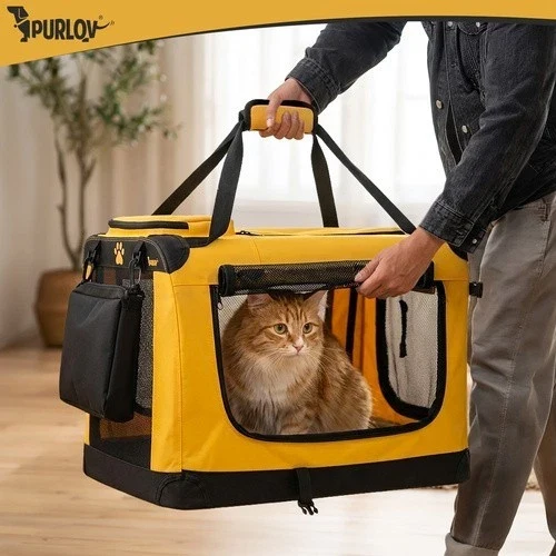 Trasportino per cani e gatti pieghevole, borsa per il trasporto, box per auto