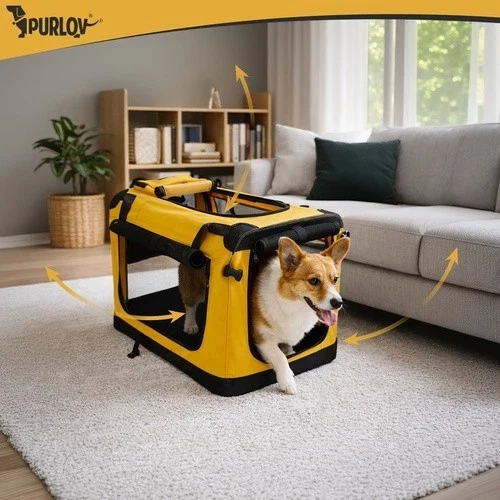 Trasportino per cani e gatti pieghevole, borsa per il trasporto, box per auto