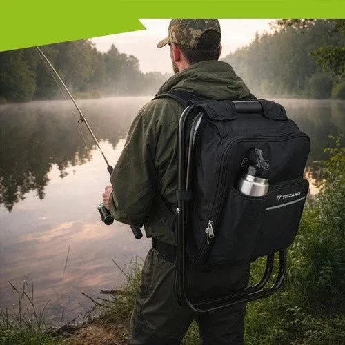 Sedia da zaino da pesca pieghevole 3 in 1 per turisti, borsa termica da 150 kg