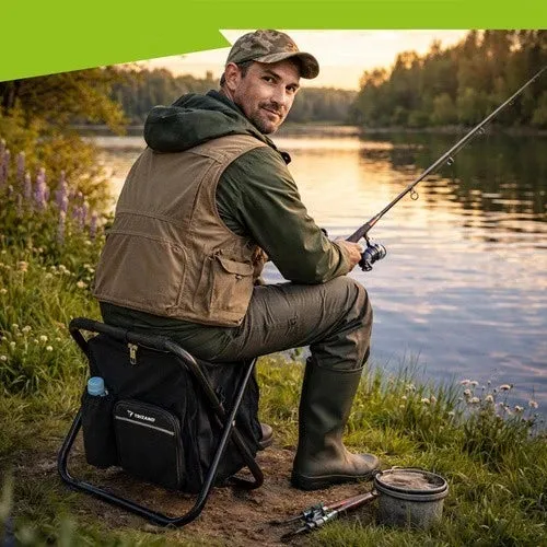 Sedia da zaino da pesca pieghevole 3 in 1 per turisti, borsa termica da 150 kg